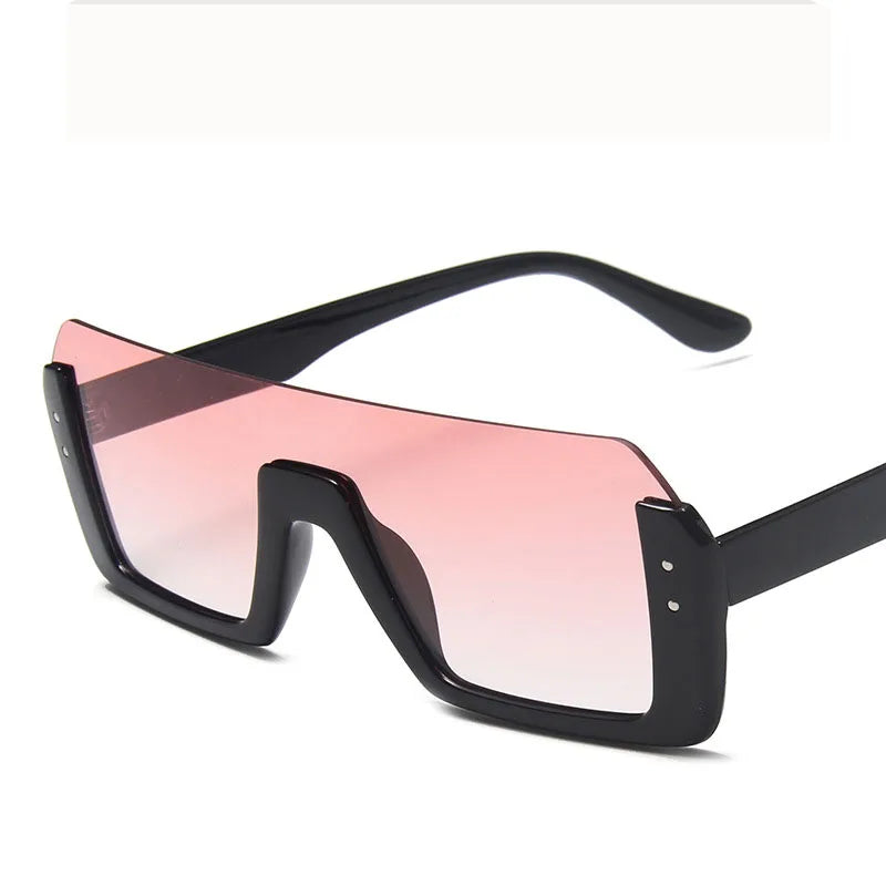 Wholesale Oversized Big Frame Square Retro Large Frame Sunglasses One-Piece Piece Sunglasses Half Frame Sunglasses