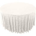 High End Deluxe 100% Polyester Tablecloth Birthday Wedding Party Round Ivory White Velvet Table Cloth