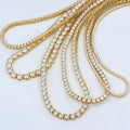 Xingyuegem Hip Hop Jewelry Men 18K Gold Plated Silver Iced Out Vvs Moissanite Mossanite Lab Gown Diamond Tennis Chain Necklace