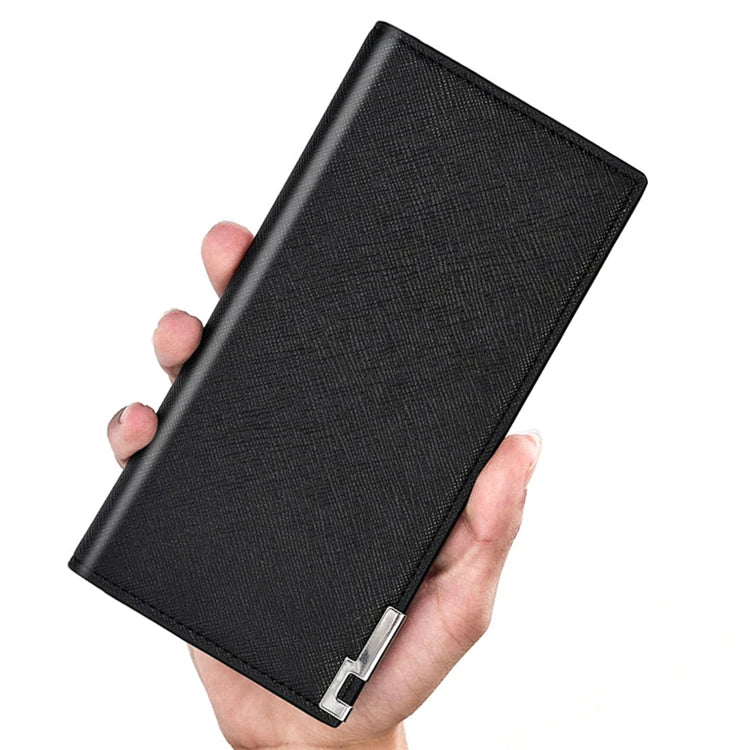 Unisex Customized Name Cheap Small Long Bifold Rfid Safe Pu Leather Wallet