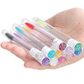 Disposable Eyebrow and Eyelash Brush Tube with Replaceable Nylon Head Dust-proof Sparkling Broken Diamond Crystal Design