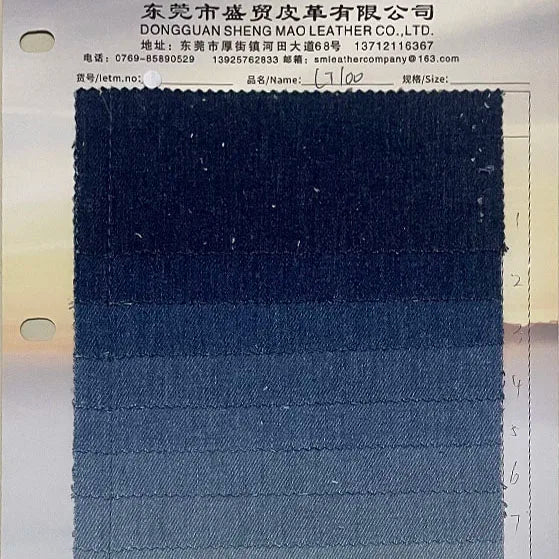 Stock Chinese Material 10oz Washed 100% Cotton Twill Yarn Dyed Denim Fabric for Jeans