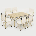 Cheap Outdoor Furniture Portable Roll up Metal Heavy Duty Folding Foldable Camping Table and Chairs Set