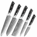 Handmade 67 Layers 7PCS Damascus Steel Knife Set High Carbon Steel Forged Chef Knife Set with G10 Handle