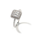 Fashionable Luxury Jewelry Baguette Cz Rings Iced Out Square Cubic Zirconia Delicate Ring Engagement Gift for Women