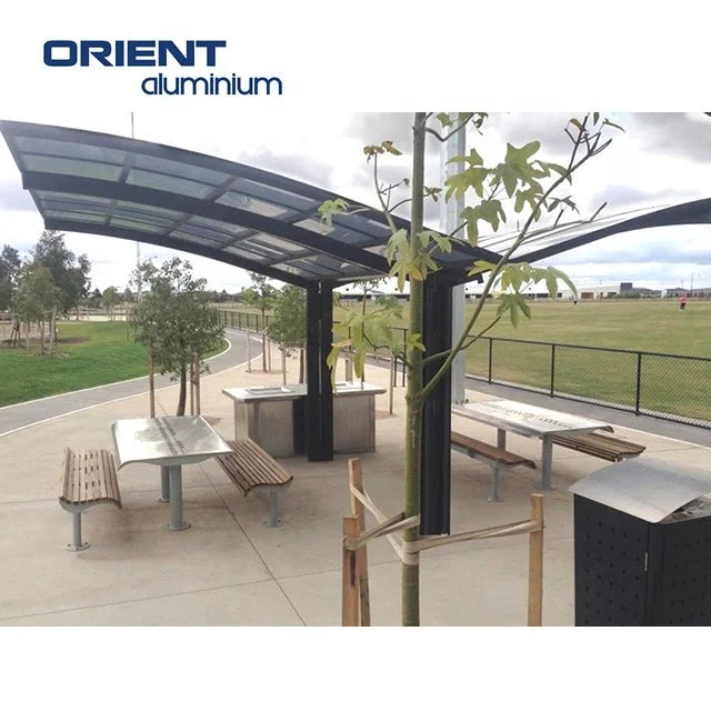 Modern Single Double Slope Cantilever Aluminum Carport Sun Shade Polycarbonate  Aluminium Carports