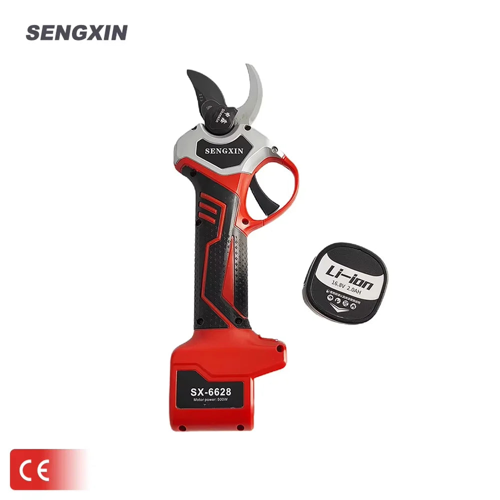 SENGXIN Li-ion Battery Powered Cordless Electric Pruning Shears SK5 High Carbon Steel Blades 28mm Cutting Capacity
