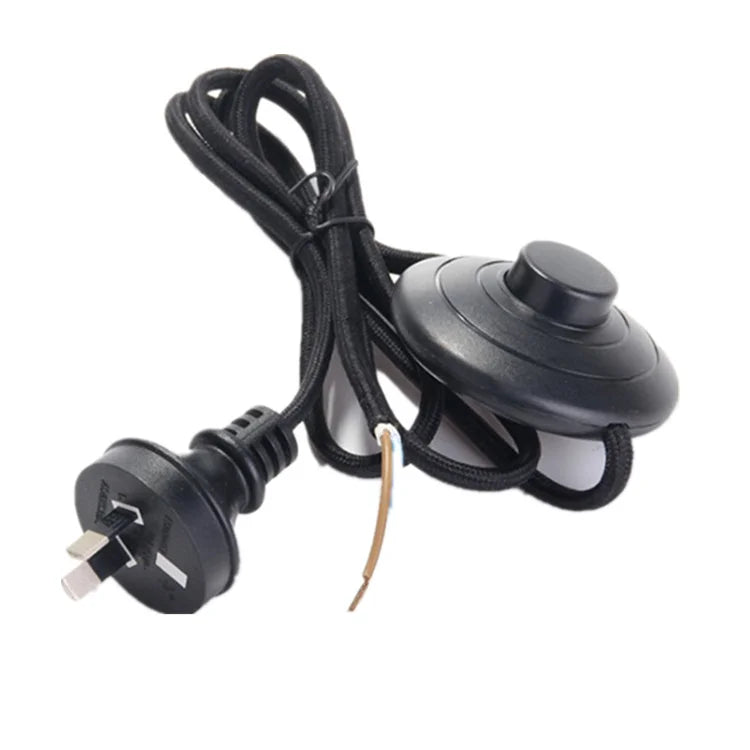 1.8M AC Power Adapter Extension Cable Cord American 2 Core to Foot Switch US Plug Standard for Floor Lamp Desk Led Light Lamp