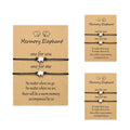 Pinky Swear Promise Couple Bracelets with Memory Elephant Charm Make a Wish Card Fashionable Pink Color