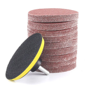 Red Sand Flocking Disc Sandpaper Sheet 100 Angle Grinder Polishing Sandpaper Sheet Woodworking Vacuum Self-adhesive Sandpaper
