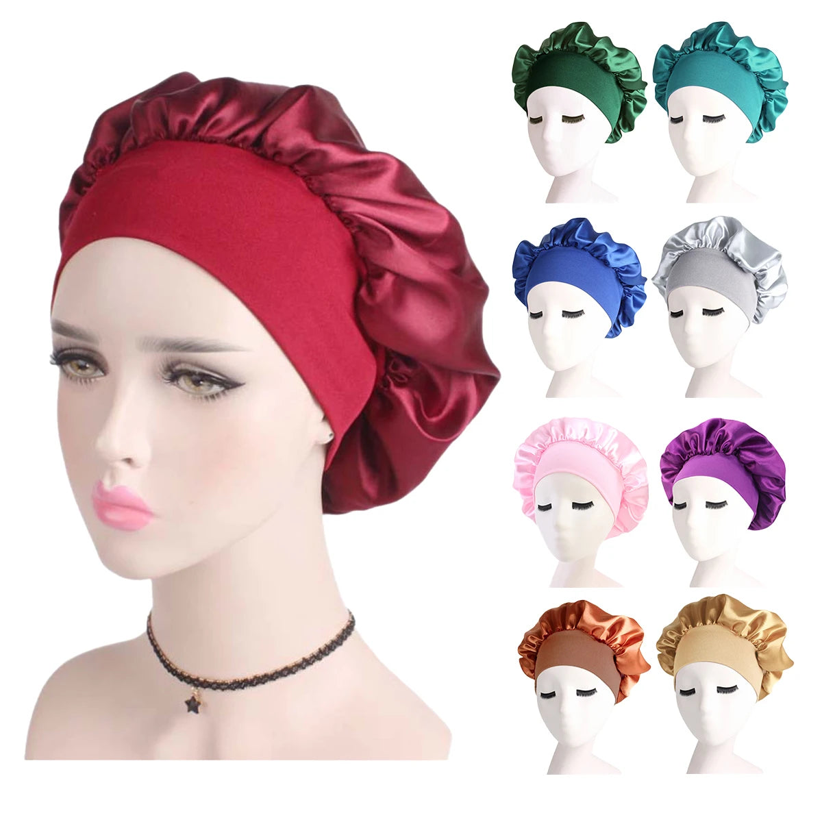 Wholesale Women's Adjustable Elastic Band Somali Traditional Bonnet Sleeping Cap Daily Use Four Seasons Fashion Style