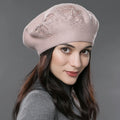 Wholesale Latest Fashion Women Knitted French Beret With Custom Logo Thickening Multicolor Diamond Knitting Wool Beret Hat