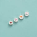 Cute 925 Sterling Silver Enamel Love Heart Tulip Disc Spacer Beads Bracelet Necklace Jewelry Making Supplies Wholesale