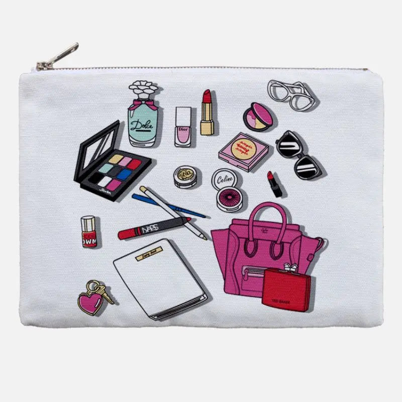 Popular Design Makeup Bag Cosmet Case Eco Beauty Cosmetic Large Organic Terry Cloth Top Harvest Make up Cotton Pouch Zipper