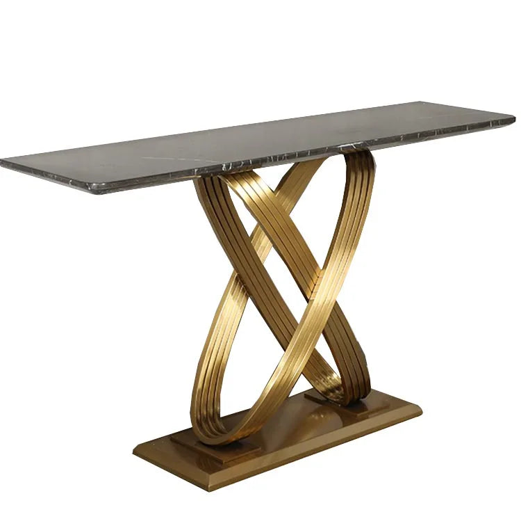 Modern Gold Metal Console Table with Customized Marble Top Use for Behind the Sofa and Hall Way TV Stand Living Room Furniture MegaBDM
