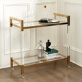Modern Luxury Mini Coffee Bar Mobile Cart Original Factory Stainless Steel Acrylic Trolley for Home Hotel & Dining Use