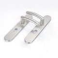 Modern Stainless Steel L Shape Solid Lever Door Handle With Oval Plate of Euro Profile Keyhole for Hotel Office Villa Doors
