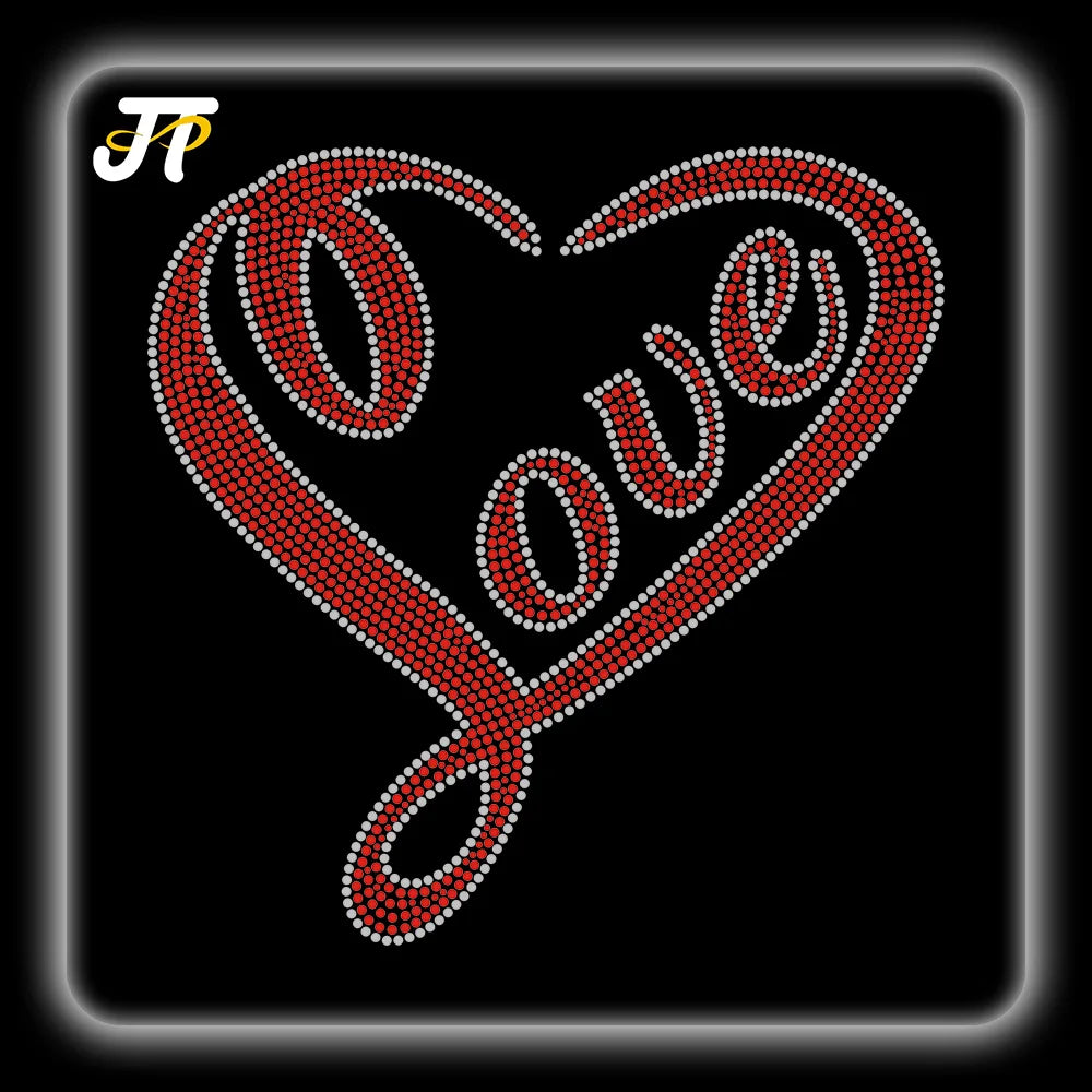 Custom Logo Bling Rhinestone Transfers 3D Iron-On Patches for Cap & T-shirts Leather Fabric & Plastic Material OEM Model
