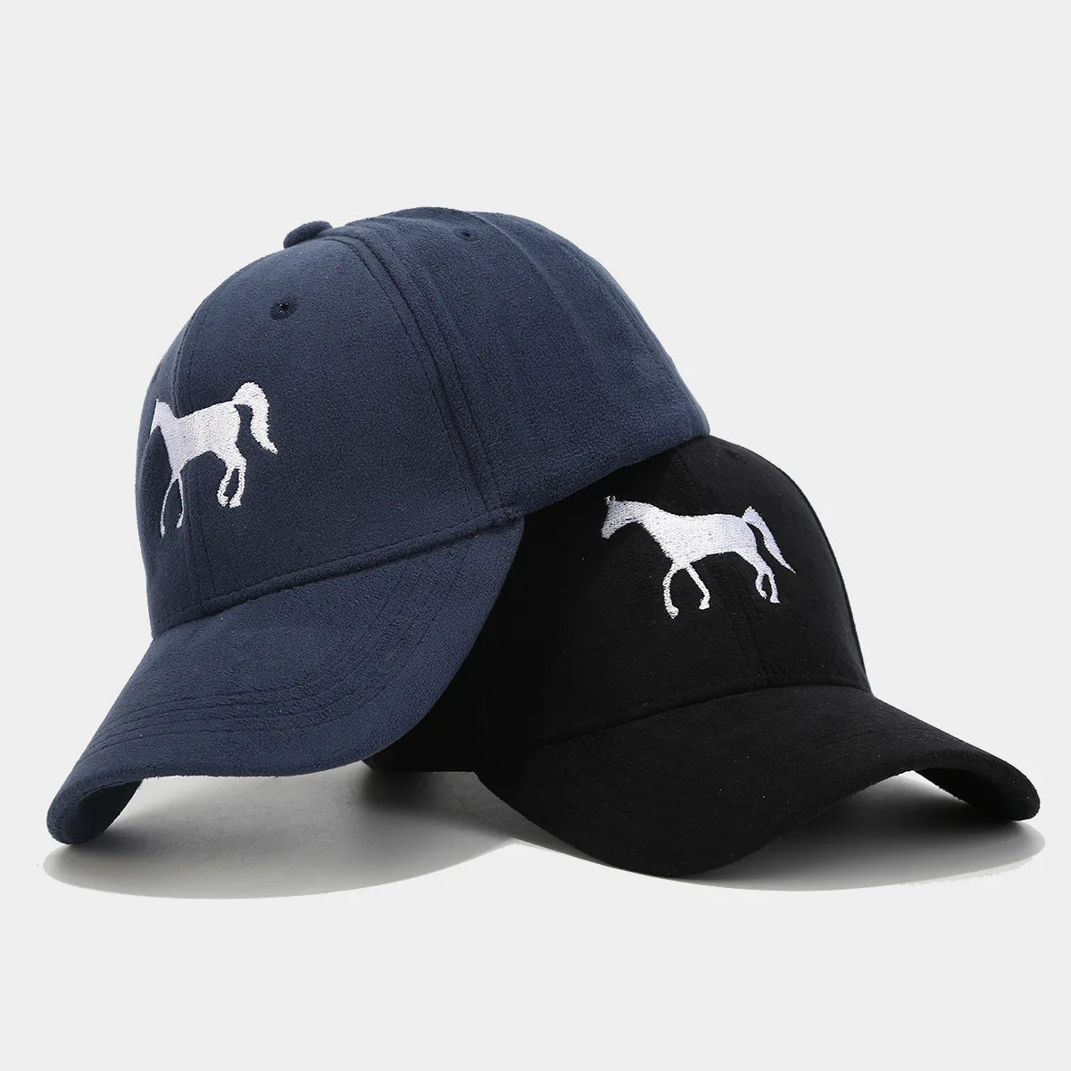 Ready to Ship Custom Horse Embroidery Autumn Winter Warm Soft Gorras Snapback Cap Baseball Cap