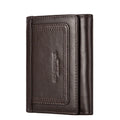 HUMERPAUL Custom Genuine Leather Men Slim Wallet Trifold RFID Blocking Card Holder Purse Vintage Luxury Male Front Pocket
