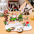Handmade Wooden DIY Christmas Ornaments Rustic Santa Snowman Tree Hanging Pendants for Xmas Home Decor Gift Tags