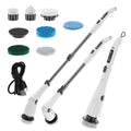 Popular Cordless Cleaning Brush with Flashlight 3 Speeds Long Handle Electric Spin Scrubber 8pcs Heads for Bathtub Floor Tile