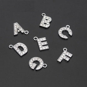 Wholesale Pet Supplies DIY 10mm Customized Necklace Nameplate Alphabets Numeral Letters Rhinestone for Dog Collars