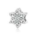 925 Sterling Silver Christmas Style Snow Charm with Zircon Setting Fit European Charms Bracelet