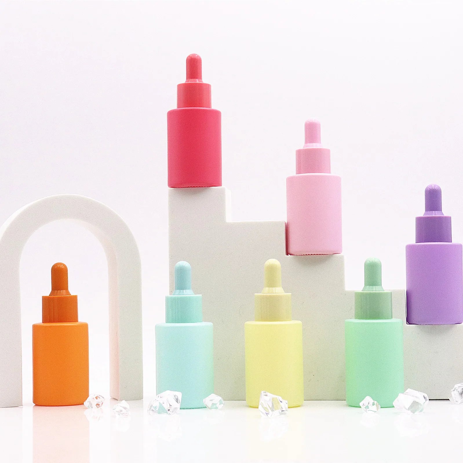 20ml 30ml Flat Shoulder Glass Serum Bottle Frosted Serum Bottle 30ml Hair Oil Serum Bottle with Pipette