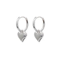 Fine Jewelry 18K Gold-plated Ring Heart-shaped Drop Hoop Earrings 925 Sterling Silver Detachable Pendant Earrings