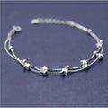 Hot Sale 925 Silver Double Star Bracelet for Women New Arrival Wholesale Cute Style for Parties Weddings Gifts