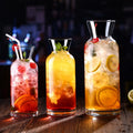 Wholesale Reusable Wide Mouth Juice Bottle Clear Drinking Cold Water Glass Bottles
