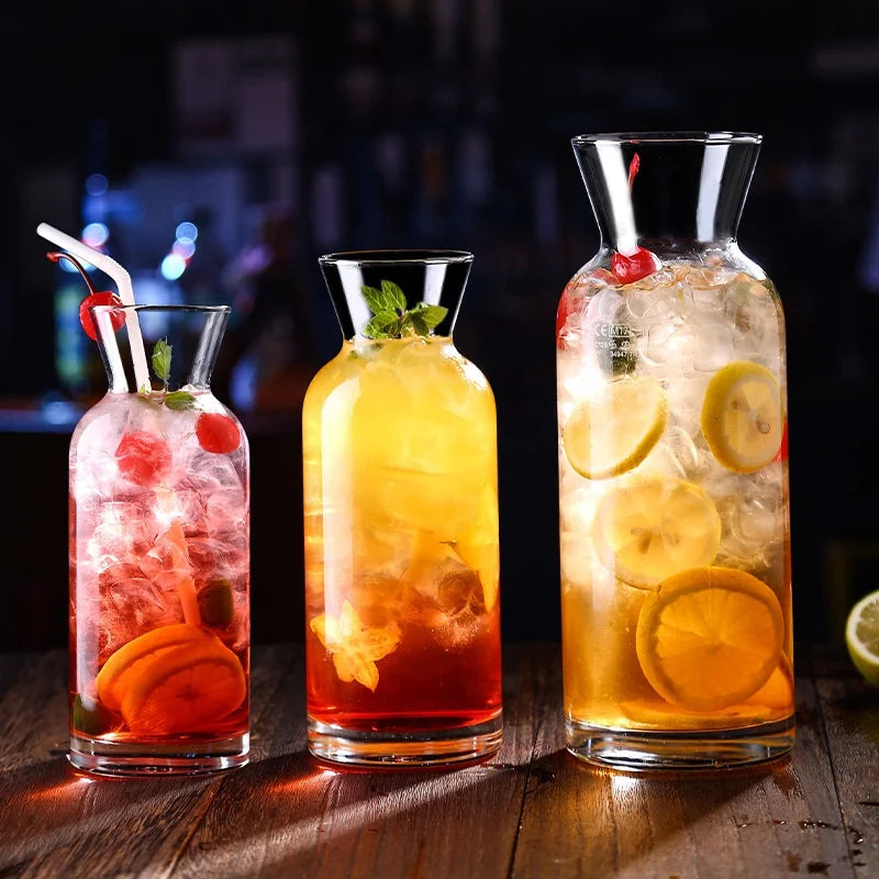 Wholesale Reusable Wide Mouth Juice Bottle Clear Drinking Cold Water Glass Bottles