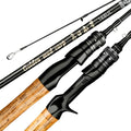 New 1.5m 1.68m 1.8m Carbon 2 Section Solid Cork Handle Spinning Casting Fish Rod for Freshwater