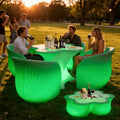 High Quality Waterproof Outdoor LED Plastic Restaurant Bar Chairs and Tables Furniture with Modern Design