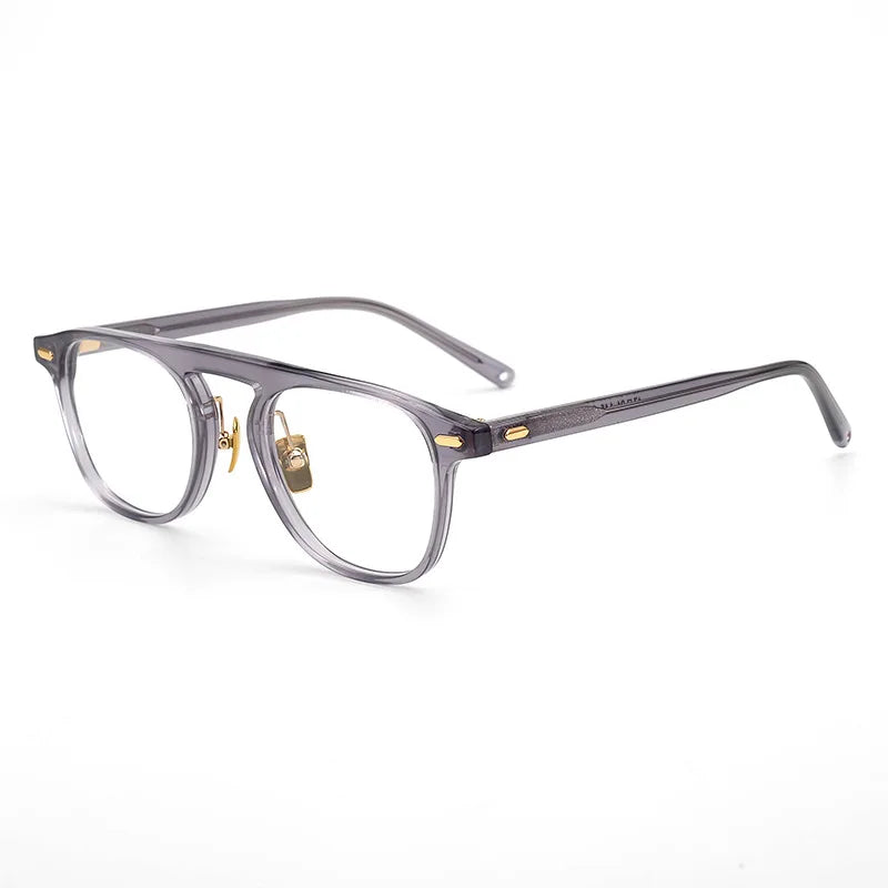 Shenzhen Factory Computer Style Acetate Glasses Can Be Changed Brand Logo Pilot Panel Luxury Unisex Double Beam Tortoiseshell