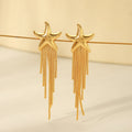 Chic Earring Stainless Steel 18k Pvd Gold Plated Stud Earrings Statement Sea Starfish Tassel Earrings Waterproof Jewelry
