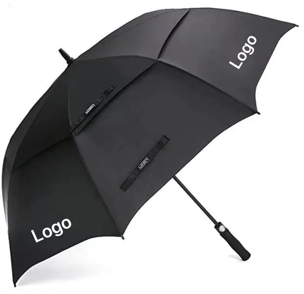 Best Quality Customized Printing Straight Golf Umbrella Double Canopy Windproof Design