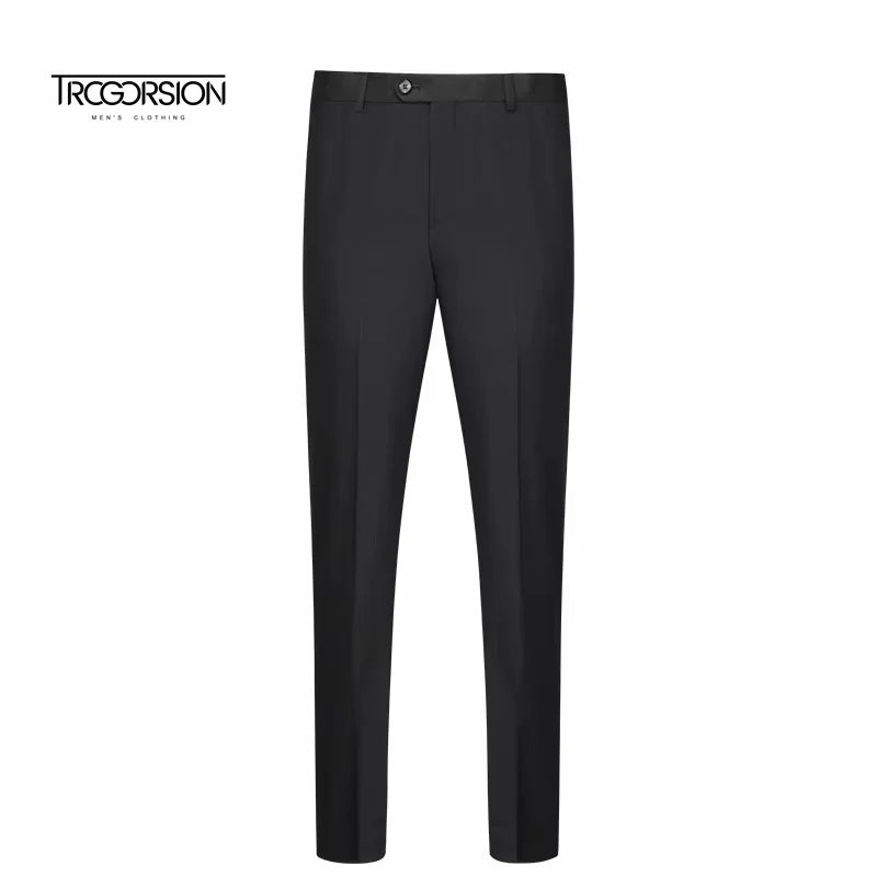 High Quality Men's Office Suit Pants Breathable Woolen Fabric Plus Size Waist Stretch Formal Direct Factory Production