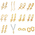 Men Woman Kid Cross Charm Earrings Infinity Necklace