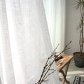 Modern Pleated Voile Sheer Curtains Wholesale Cheap Linen-liked Transparent Drapes with Slub Texture for Hotels Home Living Room