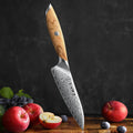 New Multifunctional Utility Knife 5 Inch for Kitchen 73 Layers Japanese Damascus Powder Steel Core With Olive Wood Handle