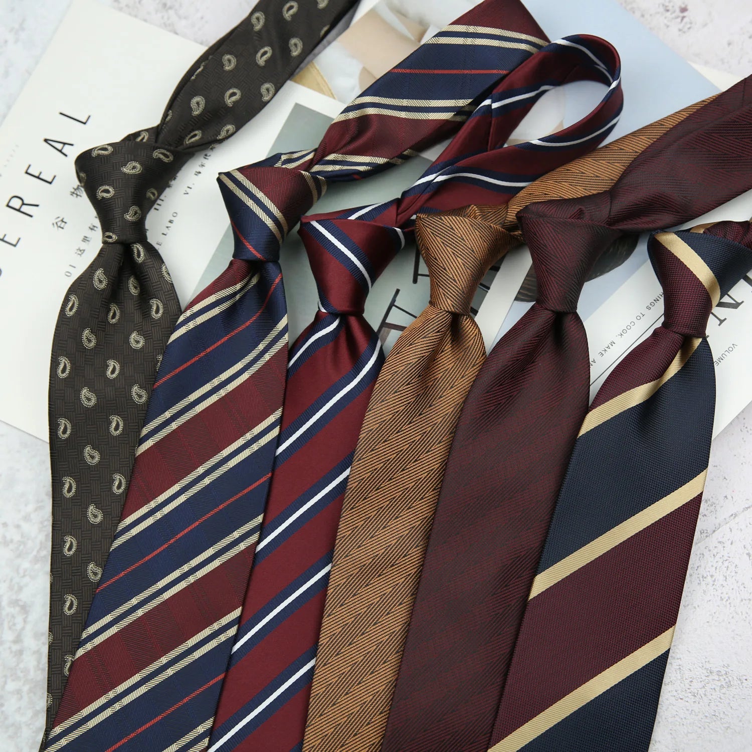 Wholesale New 8CM Hand Neck Ties for Men Custom Formal Business Suit Wedding Paisley Stripe Groom Polyester Silk Neck Ties
