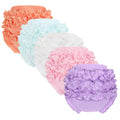Baby Girls Ruffle Short Pant Summer Briefs Diaper Cover Pants Elastic Waist Solid Color Newborn Layered Cotton Ruffle Bloomers