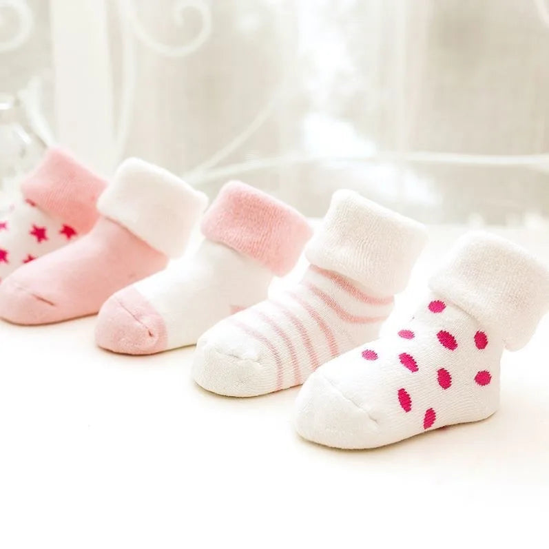 0-3-year-old Newborn Cotton Children's Socks Looped Socks Baby Towel Socks Thickened Winter Baby Socks Medium Tube Socks