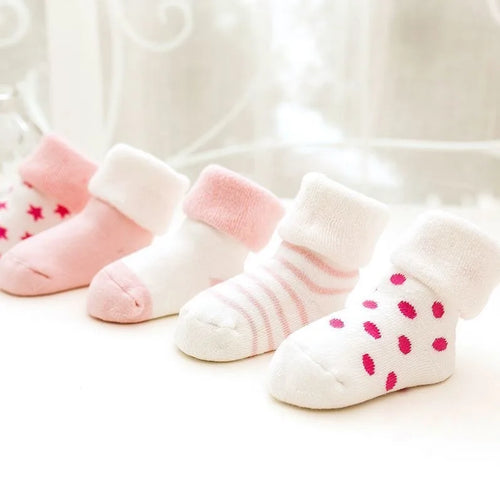 0-3-year-old Newborn Cotton Children's Socks Looped Socks Baby Towel Socks Thickened Winter Baby Socks Medium Tube Socks