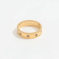 Joolim Jewelry Wholesale 18K Gold Plated Zirconia Star Surround Stainless Steel Band  Ring for Women Jewelry