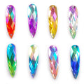 Hisenlee 8X28MM Water Drop Acrylic Loose Sew-on Flat Back DIY Sewing Stone Multi-Use AB Rhinestone Woman 100Pcs