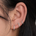 925 Sterling Silver Gemstone Diamond Gold Plated Cubic Zirconia Geometric Hoop Earrings Huggie for Women Girl Fine Jewelry Set