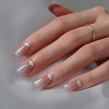 BTArtbox Artificial Fingernails False Fake Nails Wholesale Short Square Soft Gel Handmade Press on Nails Kits with Ombre Design